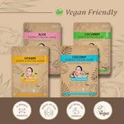 ORIGINAL DERMA BEAUTY 36 PK Vegan Face Masks for Skincare - Hydrating Facial Sheet Mask Korean Skin Care (36PK Cucumber)