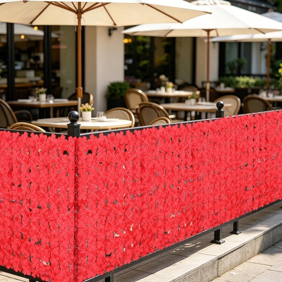 HomeKingdee Artificial Hedge Fence Expandable Faux Leaf Screen Panel - Decorative Wall Privacy Fence For Balcony Patio Garden