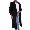 thumbnail image 1 of Gibobby Abrigo de lana sintética para mujer, blusa, abrigo , gabardina, chaqueta larga, cinturón largo ajustado para mujer, abrigo elegante, prendas de vestir Deportivas (Negro, S), 1 of 5