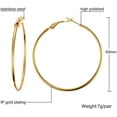 thumbnail image 5 of 3 Pairs Hoop Earrings for Women, 14k Gold Plated Hoop Earrings Set, Hypoallergenic Statement Jewelry for Gift, Christmas Valentine's Day (40mm 50mm 60mm), 5 of 9