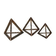 Gild Design House Cyrus Bronze Metal Pyramid Sculptures, Set of 3