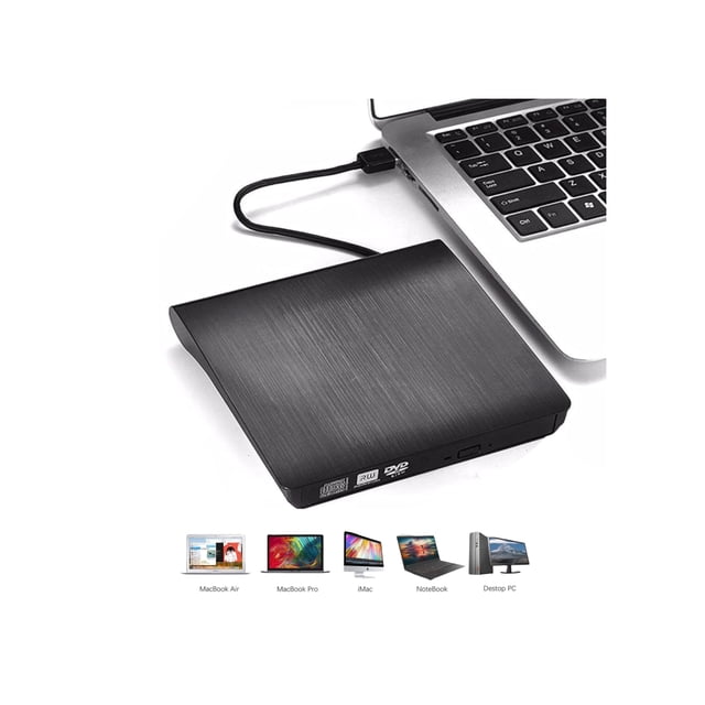 Grabador de DVD externo, lector de CD USB, reproductor Windows Mac