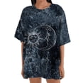 thumbnail image 1 of Tops Retro Para Hombres Y Mujeres Vintage Drop Manga Corta Patrón Estampado Casual Manga Corta Gradiente Tie-Dye Estampado Blusa Odeerbi ODB180222, 1 of 9