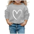 thumbnail image 1 of PMVFHDE Sweat à Capuche pour Filles, Manches Longues, Doux, Graphique, Gris, 4-5 Ans, 1 of 4