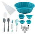 thumbnail image 1 of Kearding Juego de 17 Uds. De suministros para decoración de pasteles con moldes para hornear, herramientas para tuberías, pinzas, espátula, batidor de Utensilios de cocina Kearding HA022291-00, 1 of 1