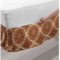 thumbnail image 2 of Ethnic Bed Skirt, Mehndi Style Floral Flower with Abstract Paisley Backdrop Art Print, Elastic Bedskirt Dust Ruffle Wrap Around for Bedding Decor, 4 Sizes, Dark Brown Pale Brown, by Ambesonne, 2 of 2