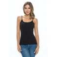 thumbnail image 5 of Natural Uniform Women's Camisole Cotton Stretch Undershirt with Adjustable Strap Tank Top 4 Pack (White, True Navy Blue, Charcoal, Black) X-Small, 5 of 8