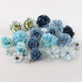 thumbnail image 3 of 20 Pcs Artificial Flowers Combo Fake Silk Peony Flower Heads Bulk Handmade Rose Heads for Wedding Bouquet Arrangements Floral Backdrop Bridal Shower Birthday Party Decor Blue, 3 of 7