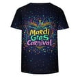 thumbnail image 4 of Cadancy Mardi Gras Tshirts Women Carnival Short Sleeve Crewneck Loose Fit Shirts Funny Holiday Rave Party Tee Cozy Casual Trendy Outfits, 4 of 6