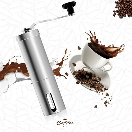 GLiving Manual Coffee Grinder Hand Crank Conical Coffee Bean Grinder with Adjustable Ceramic Burr, Portable Mini Burr Grinder Mill for Travel, Best Coarse Grind for French