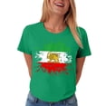 thumbnail image 6 of GEWSEY Women's Lion Sword Sun Iran Flag Crew Neck Short Sleeve Cotton T-Shirt (Green, 3XL), 6 of 6