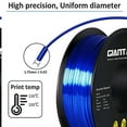 thumbnail image 2 of GEEETECH Shiny Silk Royal Blue 3D Printer PLA Filament Toughness Enhanced with 1.75mm Dimensional Accuracy +/-0.03mm, 1080 Feet per Roll, Vacuum Packaging, for Most 3D FDM Printer, 2 of 5