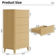 thumbnail image 5 of TOKSOM 45.2" Tall 5-Drawer Dresser, Natural Wood Chest of Drawers for Bedroom, Living Room & Kitchen | Slim Storage Cabinet with Smooth Gliding Drawers, Space-Saving Organizer (25 lbs/Drawer), 5 of 5