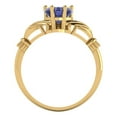 thumbnail image 4 of 1.06 ct Heart Cut Simulated Tanzanite Claddagh Engagement Ring for Women in 18K Yellow Gold, 4 of 5