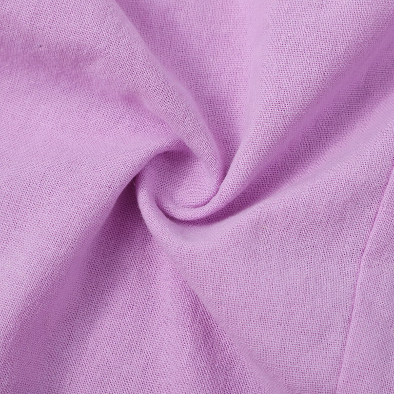 TOWED22 Summer Cotton Linen Cropped Wide Leg Pants Capris Women Ladies  Casual Loose Palazzo Pant Work Elastic Pocket(Purple,S) 