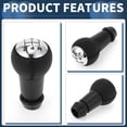 thumbnail image 6 of Unique Bargains 5 Speed Gear Shift Knob, Gearbox Stick Shifter Lever Knob No.2403AJ for Citroen C3 2002-2011 Plastic Faux Leather Black Chrome Silver Tone, 1 Pc, 6 of 6