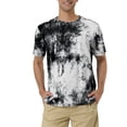 thumbnail image 1 of Camisetas de hombre INSPIRE CHIC de manga corta, camiseta de verano con estampado de teñido anudado, camisetas impresas hip hop S en negro y blanco, 1 of 5