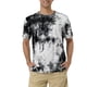 thumbnail image 1 of Camisetas de hombre INSPIRE CHIC de manga corta, camiseta de verano con estampado de teñido anudado, camisetas impresas hip hop S en negro y blanco, 1 of 5