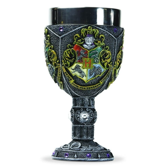 Enesco Wizarding World of Harry Potter Hogwarts Decorative Stainless Steel Resin Goblet 7in H