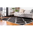 thumbnail image 2 of Unique Loom 3116015 7 x 10 ft. Austin Trellis Rectangular Rug, Black, 2 of 2