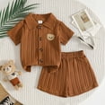 thumbnail image 2 of Nwiuh Toddler Baby Boys Clothes Summer Outfits Polo Shorts Set 2Pcs Boys Clothing Sets 12 Month-5T Coffee for Size 6-9 Months, 2 of 4