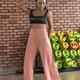 thumbnail image 5 of Pantalones de salón elásticos de pierna ancha para mujer, pantalones palazzo casuales y cómodos de cintura alta, 5 of 5