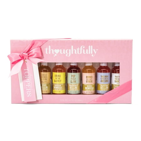 Champagne Toppers Gift Set by Thoughtfully | 7 Refreshing Fruit-Flavored Drink Mixes Including Mango, Raspberry, Peach, Mandarin, and