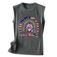 thumbnail image 4 of OAVQHLG3B Summer Tops for Women 4th of July Outfits for Women Patriotic ShirtsWomen's Fashion Round Neck Independence Day Printing Sleeveless Tops, 4 of 4