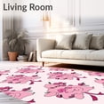 thumbnail image 2 of ODIKA 6'x9' Machine Washable Non-Slip Area Rug, Coquette Bow Tied Flower Arrangement with Ribbon Accents High Traffic Rug with Pad, Pink, 549893, 2 of 8