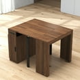thumbnail image 6 of Modern Extendable Dining Table with Storage, Barnwood Folding Space-Saving Table with Melamine Finish, Multifunctional Convertible Sideboard Table for Kitchen, Dining Room, Small Apartment, 6 of 27
