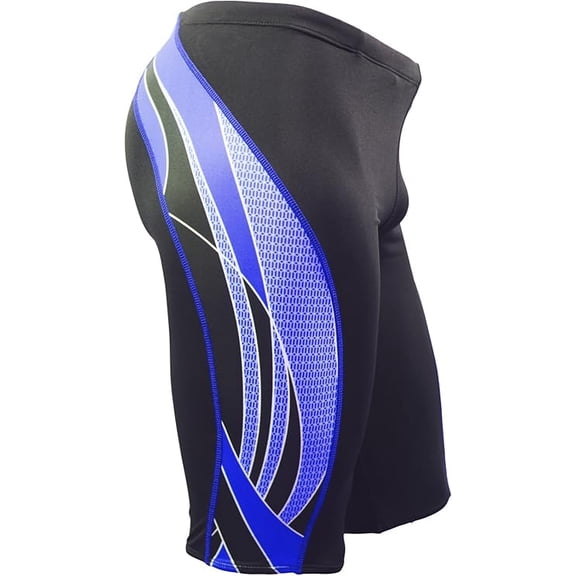 Adoretex Men's Side Wings Jammer Swimsuit (MJ009) - Black/Blue - 40
