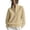 Khaki, variant on Tnhcen Women's Quarter Zip Pullover Fleece Lined Stand Collar Sweatshirt Solid Color Long Sleeve Casual Workout Top Autumn Winter Plus Size S-2XL