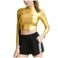 thumbnail image 1 of PENGXIANG Femmes Liquide Parti Maquette Col Roulé Sexy Crop Short Tunique Chemisier, 1 of 6