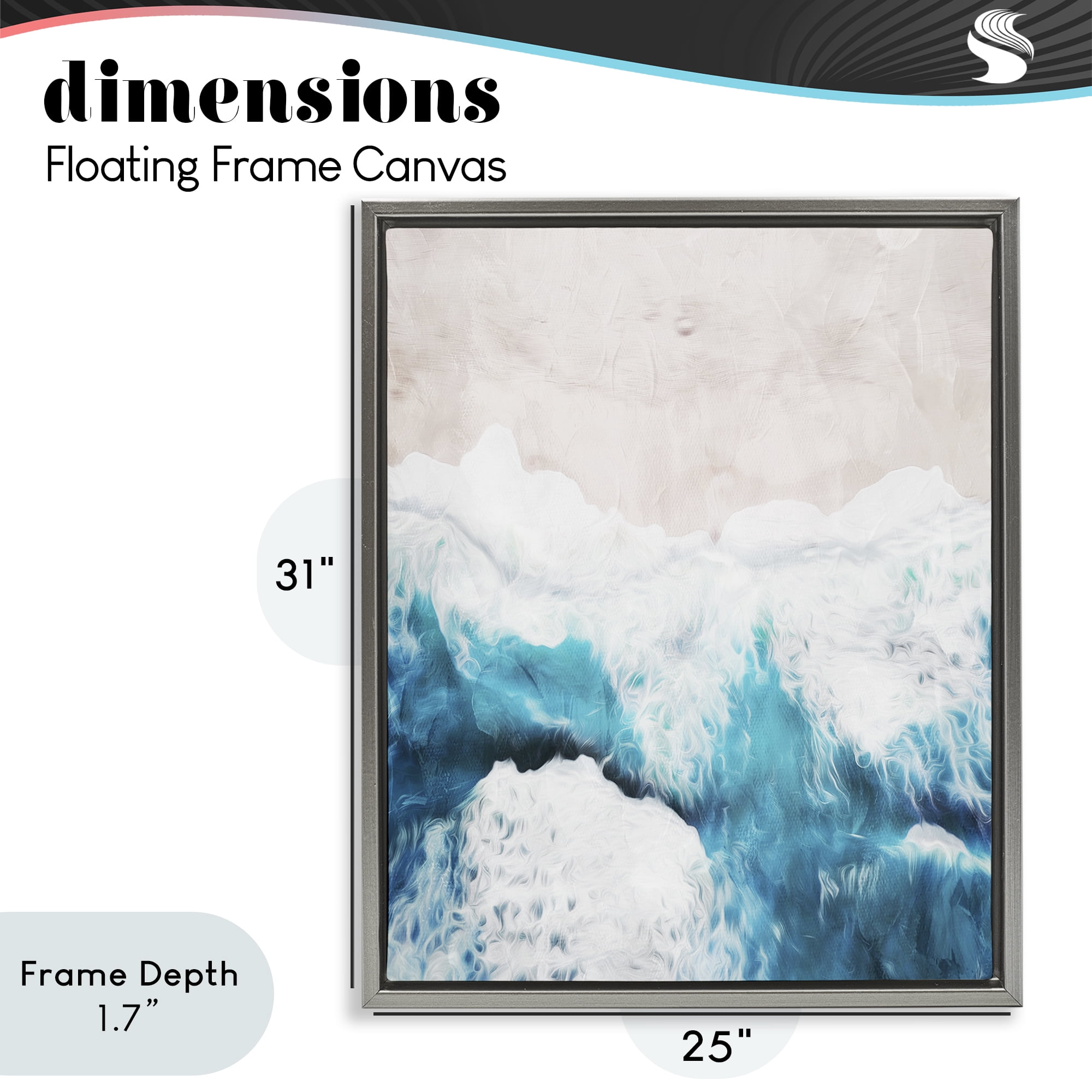 Stupell Industries On The Beach Aerial Gray Framed Floater Canvas Wall Art, design by Milli Villa