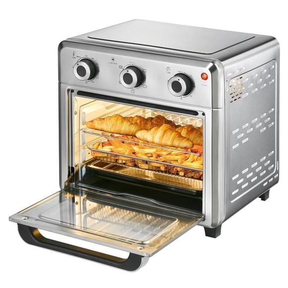 Panana Horno tostador compacto Airfryer, 1400 W 21 QT con multifunción 6 en 1 y amplio rango de temperatura, horno freidora de aire con temporizador de 60 minutos/apagado automático, horno de encimera