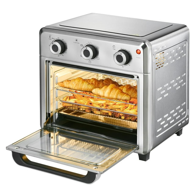 Panana Horno tostador compacto Airfryer, 1400 W 21 QT con multifunción 6 en 1 y amplio rango de temperatura, horno freidora de aire con temporizador de 60 minutos/apagado automático, horno de encimera