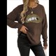 thumbnail image 1 of Suéter de Cuello Redondo Personalizado con Estampado de Leopardo y Labios Bordados para Mujer Café M, 1 of 8