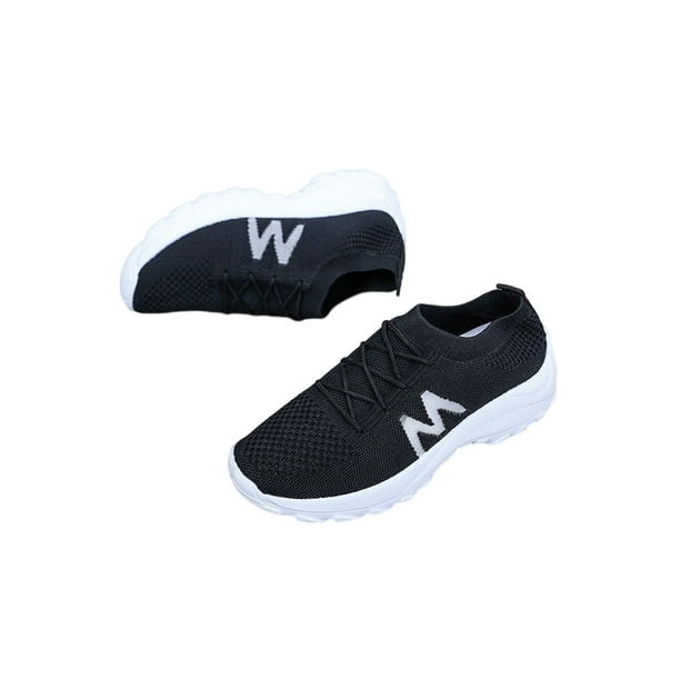 Woobling Women s Walking Shoes Lace Up Running Shoe Platform Sock