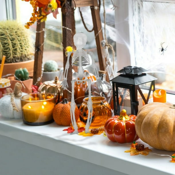 Accesorios de esqueleto de Halloween que brillan en la oscuridad, decoraciones de casas encantadas
