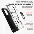 thumbnail image 3 of JTCASES for Samsung Galaxy A32 5G Case, Heavy Duty Protection Magnetic Car Mount Rotating Stand [Slide Camera Window] Rugged Shockproof Anti-fall Shell for Samsung A32 5G, Silver, 3 of 9