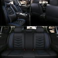 thumbnail image 4 of Maidao Car Seat Covers Leather Set for Volkswagen for Atlas Cross Sport 2020-Present 5 Seats Compatible Airbag Waterproof Front Rear Cushion Protector with Headrest Black and Blue, 4 of 8