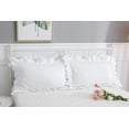 thumbnail image 3 of 2-pack Bright White Pillow Shams Pillowcases with Lace and Ruffles Cotton King Size 20"X36", 3 of 9
