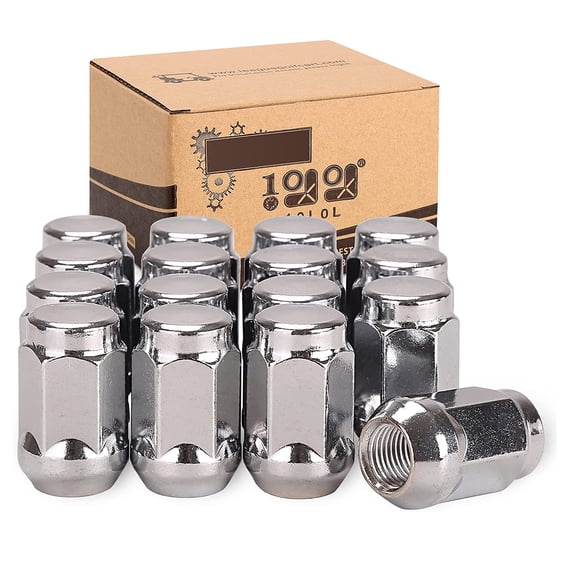 10L0L Golf Cart Wheel Lug Nuts for EZGO Club Car Parts Accessories, 1/2"-20 Size, 16 Pack, Chrome