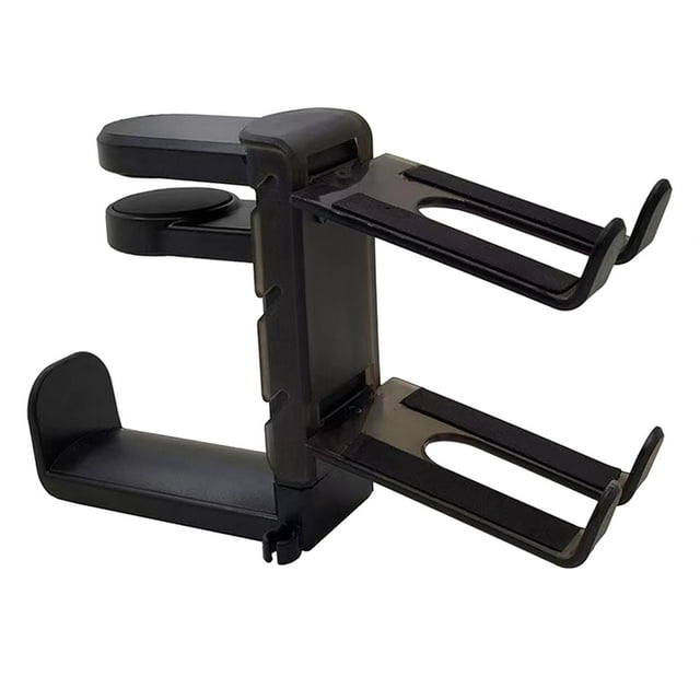 Soporte para auriculares con brazo giratorio, abrazadera para cables, organizador, regalos, accesorios de metal. Negro