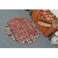 thumbnail image 4 of Turkish Rug, Vintage Rug, Round Rug, 3.4x3.4 ft Small Rug, Oushak Rug, Rugs For Entry, Red Cool Rugs, Small Oriental Rug, 13153, 4 of 10