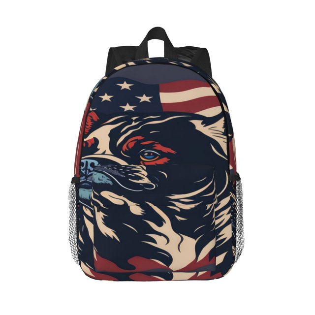 Disketp Patriotic Bulldog Art Mochila Escolar de 15 Pulgadas, Mochila Ligera para Estudiantes, Viajes y Trabajo, Cómoda y Resistente para el Uso Diario