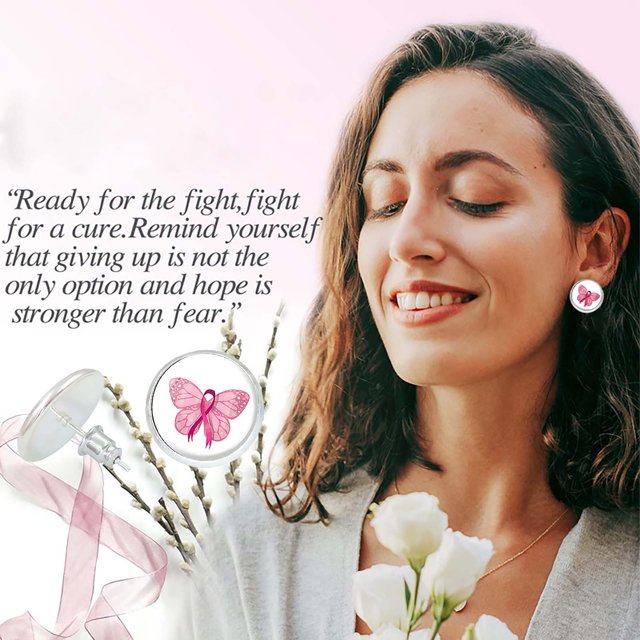 Pink Ribbon Stud Earrings For Breast Cancer Awareness Stylish And Elegant Accessories Earring For Women