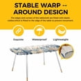 thumbnail image 4 of Blue Starfish Coastal Table Cloths for 8 Foot Rectangle Tables, Eucalyptus Summer Nautical Shell Rustic Patio Waterproof Elastic Fitted Tablecloths, Washable Rectangular Table Cover for Camping, 4 of 8