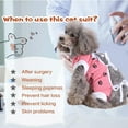 thumbnail image 4 of Traje de recuperación para gatos después de la cirugía, disfraz de camisa con vendaje quirúrgico elástico para cachorros, gatitos castrados, heridas abdominales, daños en la piel, destete, 4 of 6