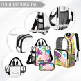 thumbnail image 3 of DISNIMO 3PCS Clear Backpack for Girls, Tie Dye Printed Heavy Duty PVC Transparent Backpack with Front Pocket for School, 17 Inch Clear Bookbag with Lunch Box and Pencil Pouch, 3 of 5